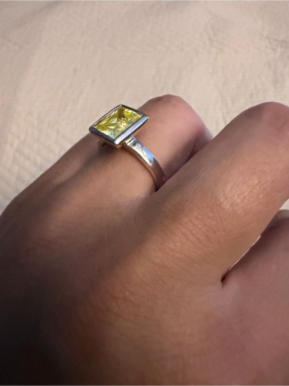 Yellow Gemstone Sterling Silver Ring